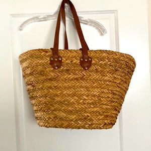 Coldwater Creek Straw and Leather Bag NWOT